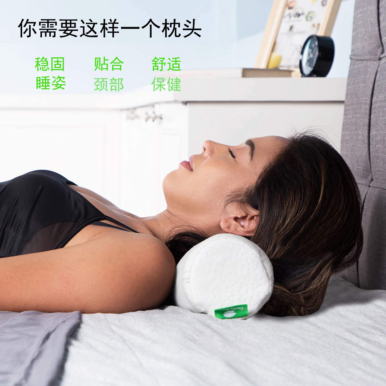 [Amazon selling] bamboo fiber cloth cover memory broken sponge cylindrical pillow broken sponge pillow bamboo fiber pillow