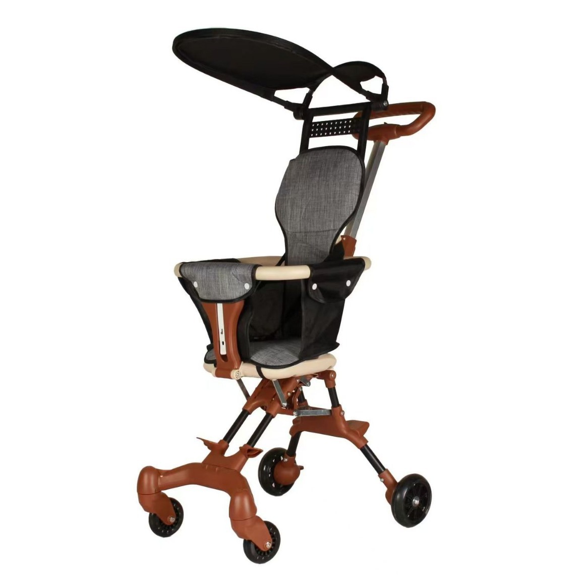 Wholesale cross-border hot baby walker baby stroller two-way one-button folding light four-wheel stroller