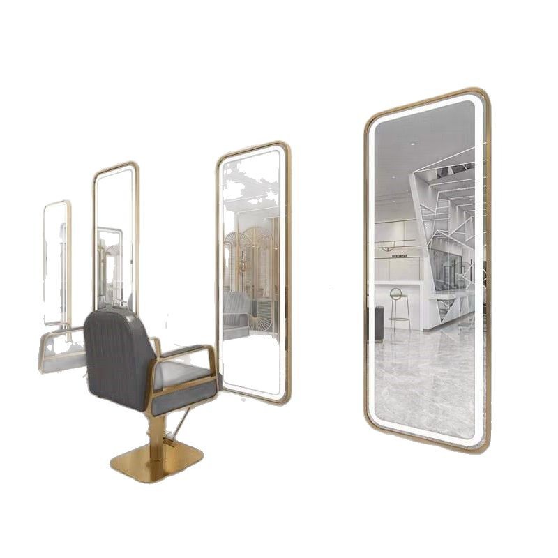 Internet Celebrant Barber Shop Mirror Table Hair Salon Special Wall-mounted Simple Hairdresser Floor Mirror LED Perm Dyeing Mirror Table Touch Control