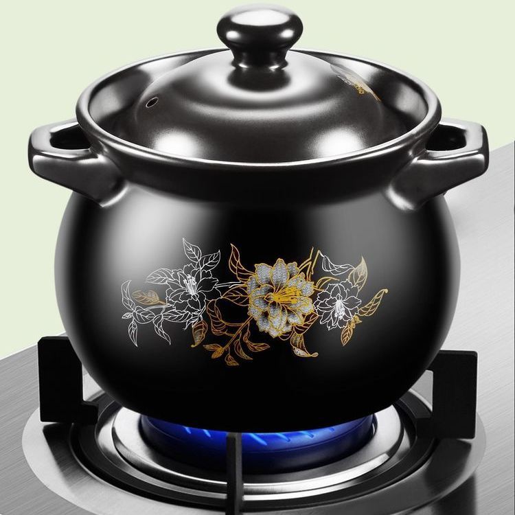 Casserole Stew Pot, High Temperature Resistant Health-Preserving Stew Pot, Ceramic Casserole Pot, Soup and Porridge, Household Open Flame Stone Pot, One Piece Free Shipping