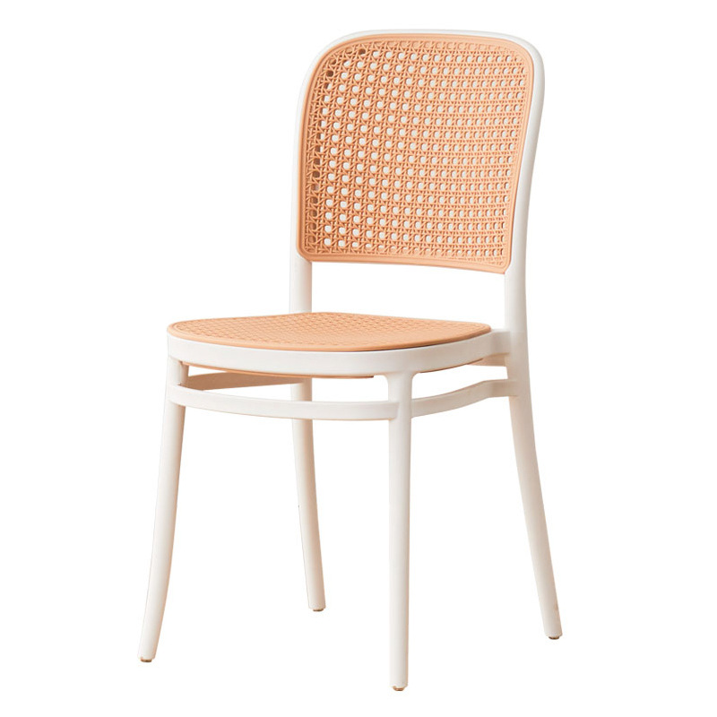 Plastic Rattan Chair Thickened Outdoor Stacking Dining Chair Modern Simple Internet Celebrity Backrest Hollow Desk Office Stool
