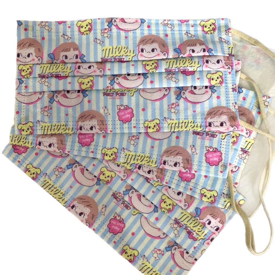 Cute Disposable Three-Layer Dustproof Cartoon Printed Candy Fujiya Individually Packaged Striped Colorful Ear Straps
