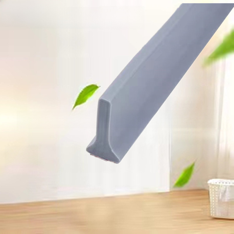 Tpe Solid Self-Adhesive T-Shaped Bendable Water Barrier Strip for Bathroom, Toilet, Shower Room, Water-Blocking Floor Strip