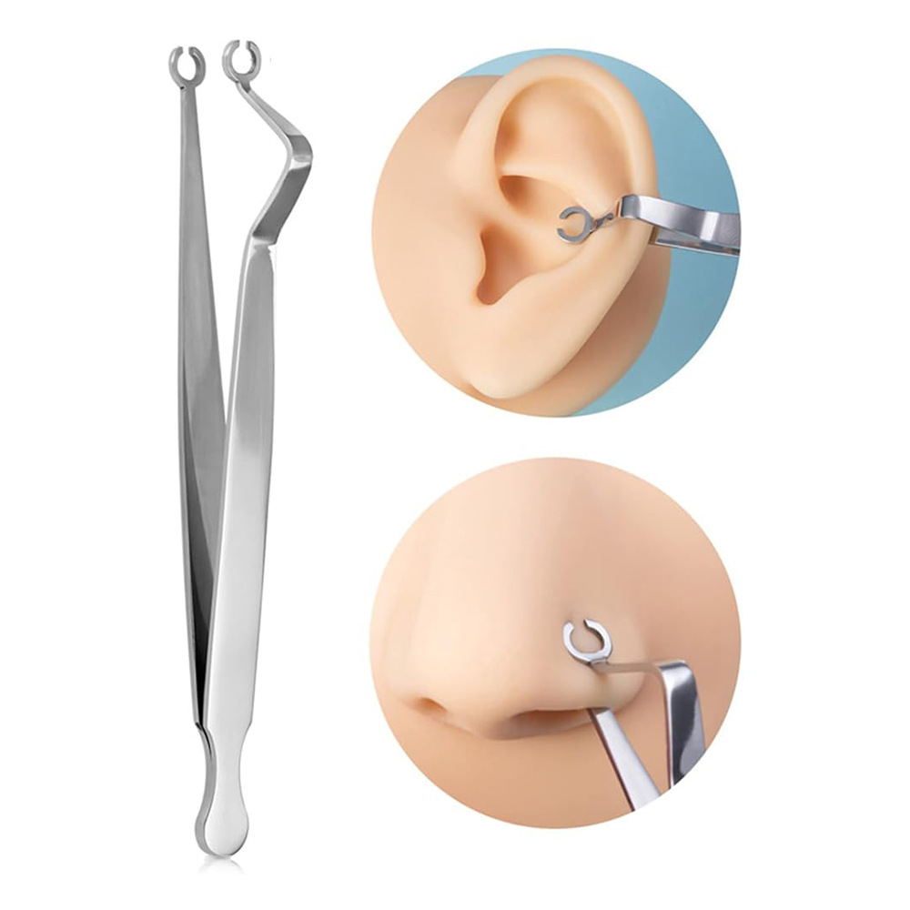 Danhui Professional Stainless Steel Cochlear Clip Tattoo Piercing Tool Pliers Leather Drill Triangle Opening Pliers Punching Tool