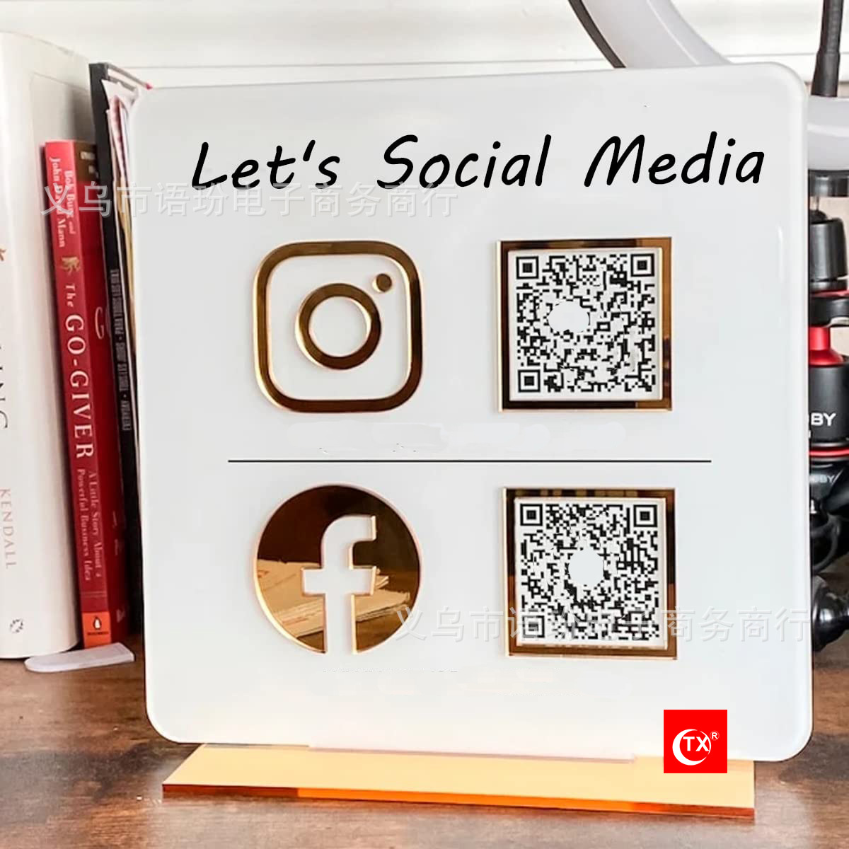 TX Export Hot Selling DIY Personalized Qr Code Logo Business Cashier Payment Social Media Display Table Card