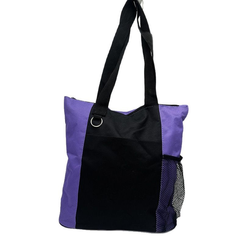 Casual Style Satchel Shopping Bag Cosmetics Bag Single Shoulder Crossbody Bag Hand-Held Zipper Stitching Handbag Shoulder Bag