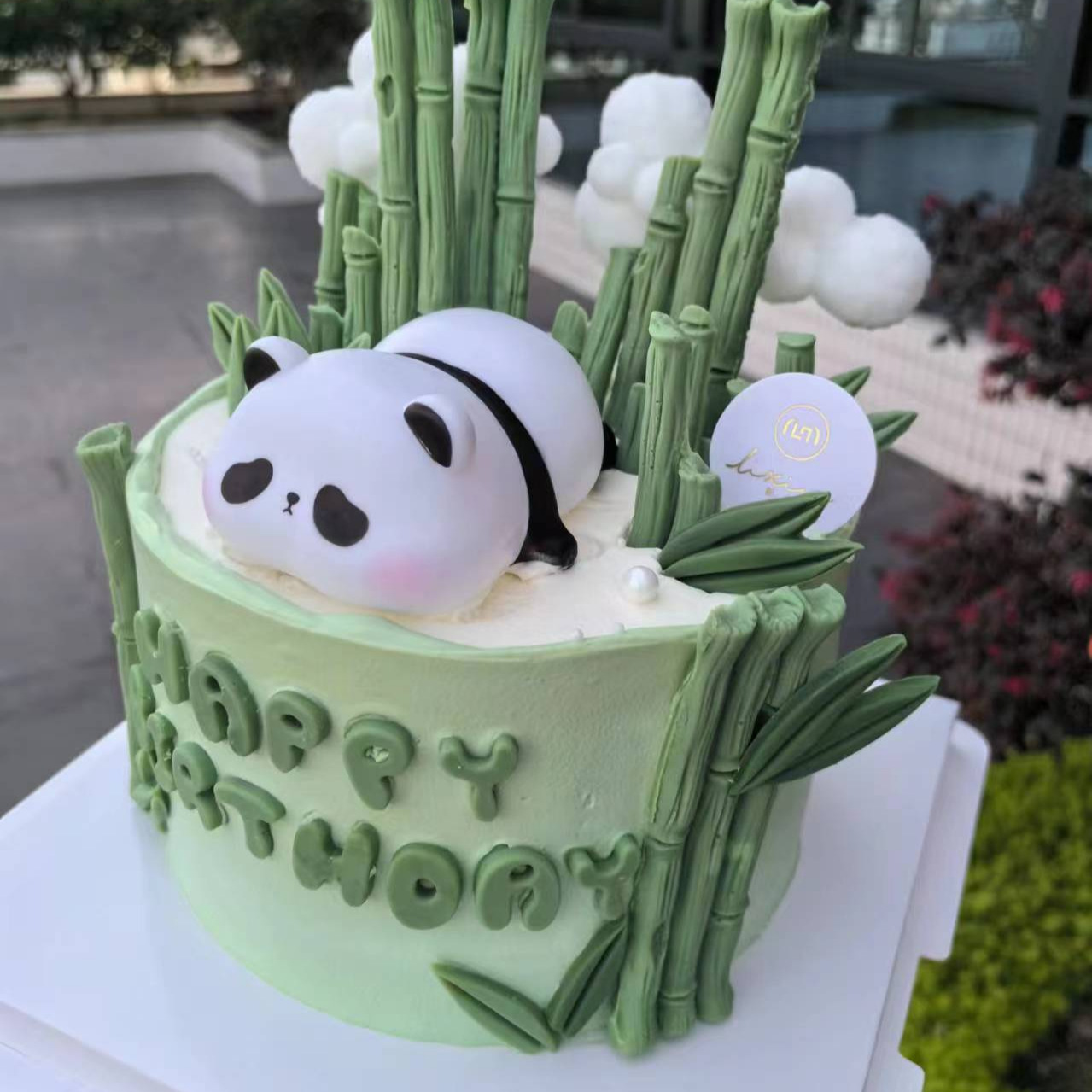 Cross-Border Gift Vinyl Panda Night Light Cake Decoration Ornaments Children's Cute Cartoon Birthday Dessert Topper Manufacturer