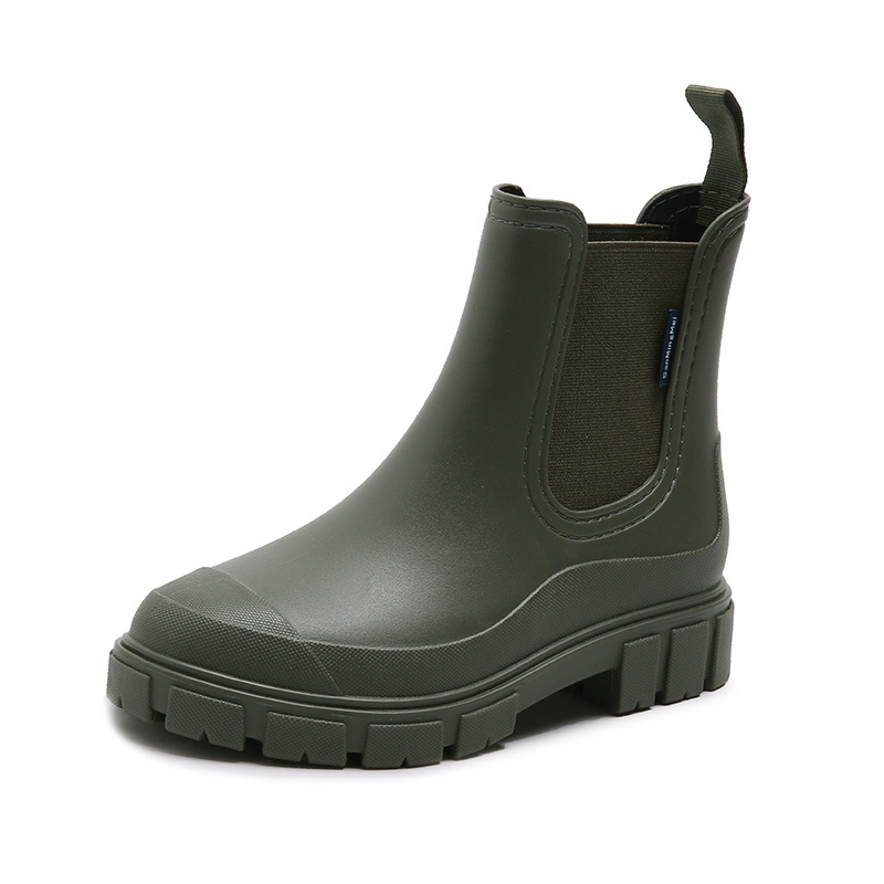 Rain boots new ladies rain boots short tube waterproof rubber shoes Chelsea Martin fashion water shoes non-slip beautiful water boots