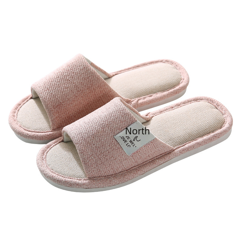 New home linen slippers women's indoor non-slip wear-resistant couple slippers Men's Four Seasons floor slippers manufacturers wholesale