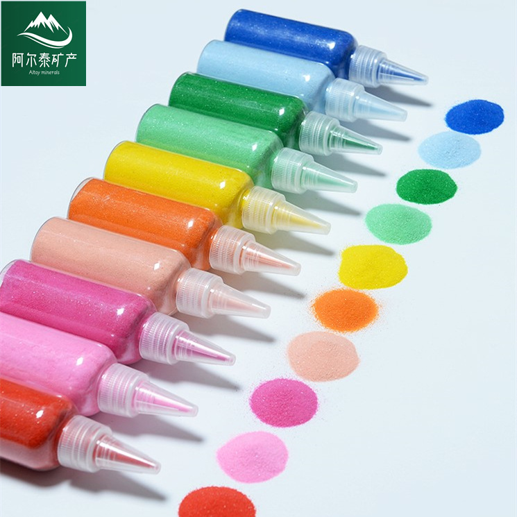 Altai factory wholesale dyed colored sand children's sand painting colored sand DIY Bottled colored sand