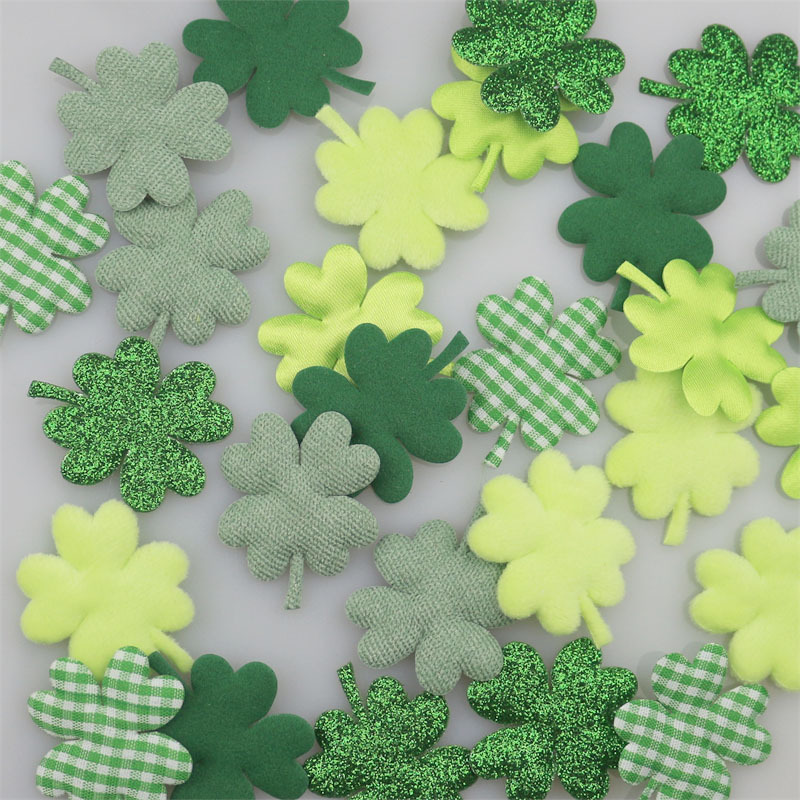 3.6cm Double-sided Cloth Four-leaf Clover Accessories DIY Hair Accessories Accessories Material Holiday Decoration Accessories Lucky Grass