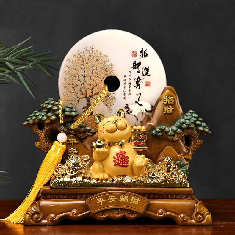 Jinchan Nacai Ornaments Ping An Buckle Office Table Entrance Living Room Creative Chinese Resin Crafts Opening Gift