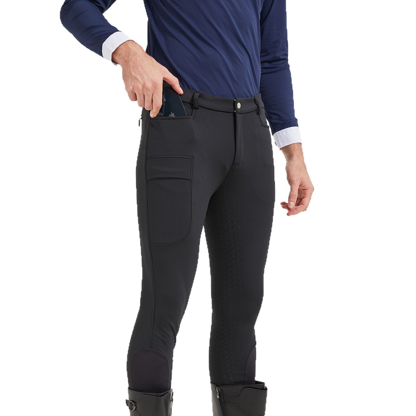 Men's Breeches Riding Pants Spring and Summer Four Seasons Adult Men's Equestrian Pants High Elastic Slim-fit Quick-drying Breeches Silicone Non-slip