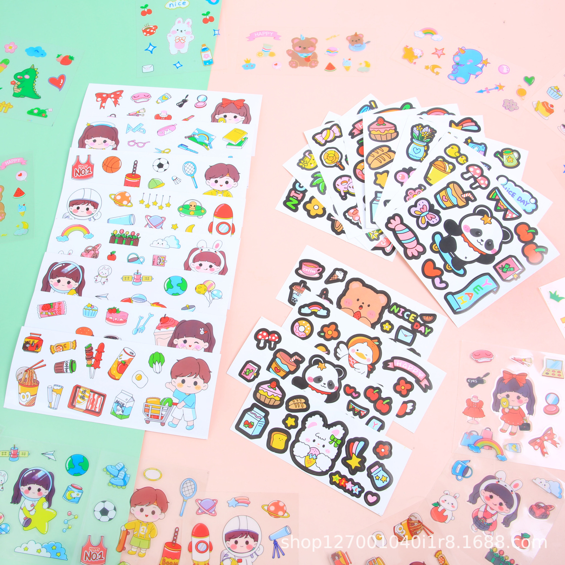 Милые мультяшные наклейки для журналов, креативные наклейки для детских журналов, ПВХ наклейки, набор самовыборных DIY наклеек