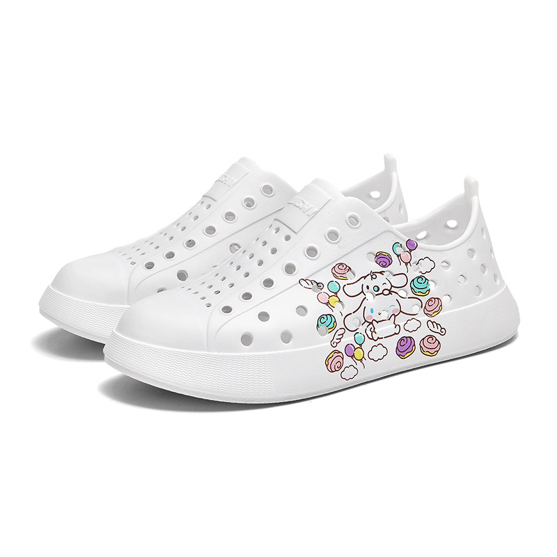 New Children's Hole Shoes Lightweight Breathable Quick-drying Beach Shoes Printed Cartoon Thick Bottom Waterproof Hollow Sandals for Men and Women