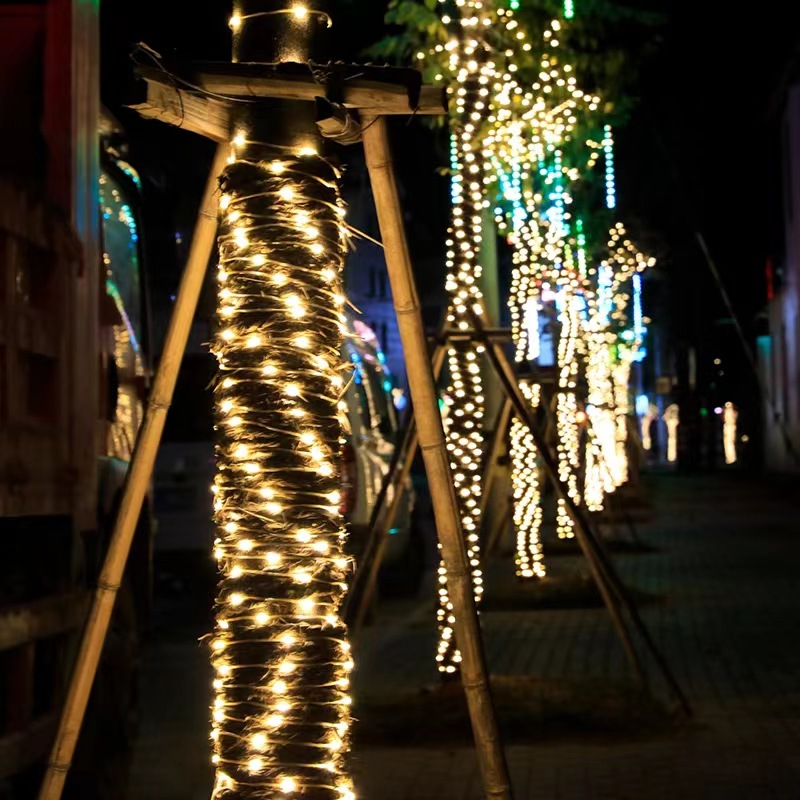 Factory Direct Supply Led Solar Leather Cord Light Outdoor Waterproof Remote Control Holiday Multifunctional Light Decorative Light String Wholesale