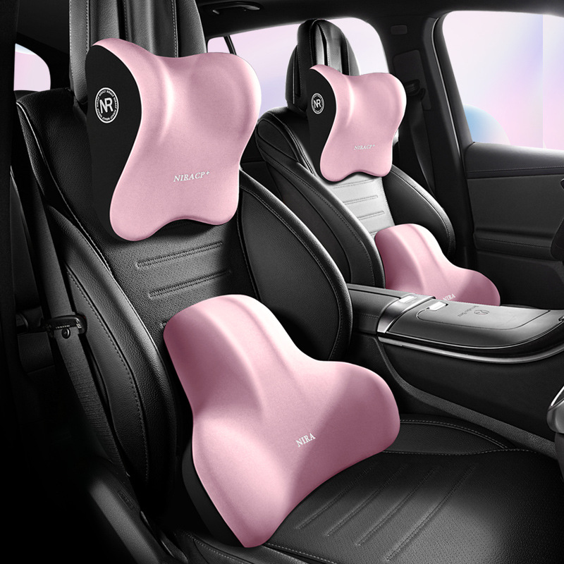 Car Lumbar Support Headrest, Car Neck Pillow, Memory Foam Lumbar Support, Enlarged and Thickened Seat Back Cushion Pillow for Seat
