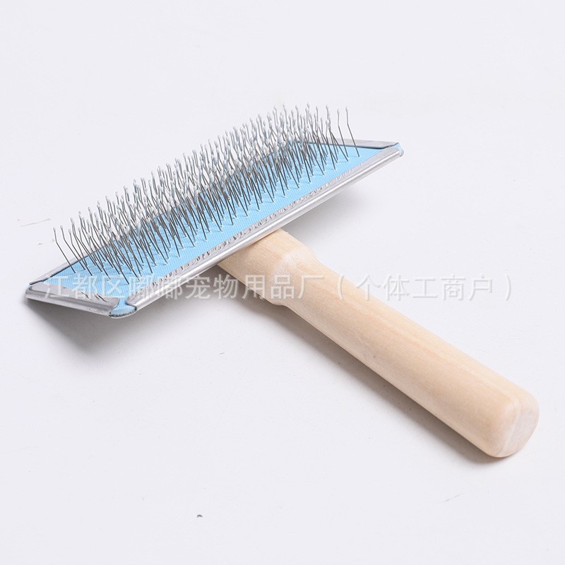 Cross-Border Pet Knot Comb Wooden Handle Comb Dog Hair Comb Cat Needle Comb Pet Brush Cat Comb Cleaning Brush Steel Brush