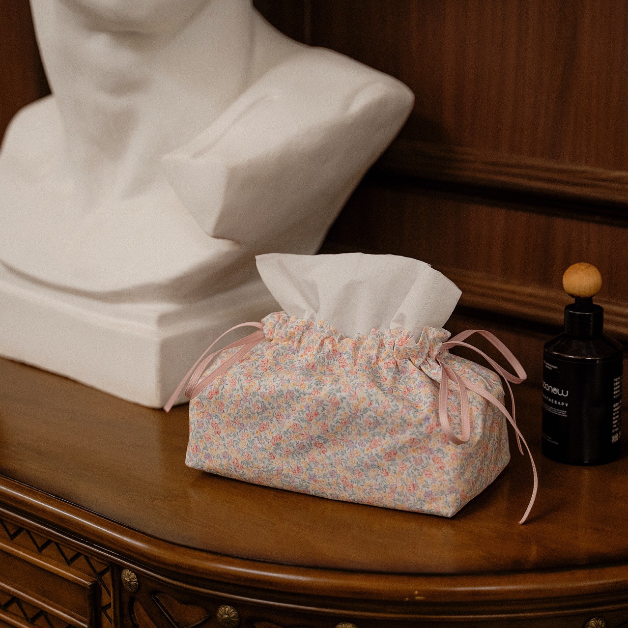 Niche High-Value Fabric Tissue Box Ins Style Car Seat Tissue Box Center Console Living Room Bedroom Tissue Bag