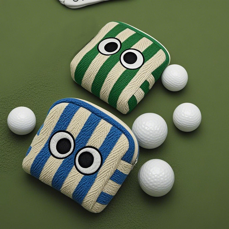 Korean-style Cute Golf Bag Summer Striped Big Eyes Golf Waist Bag Large Capacity Golf Bag