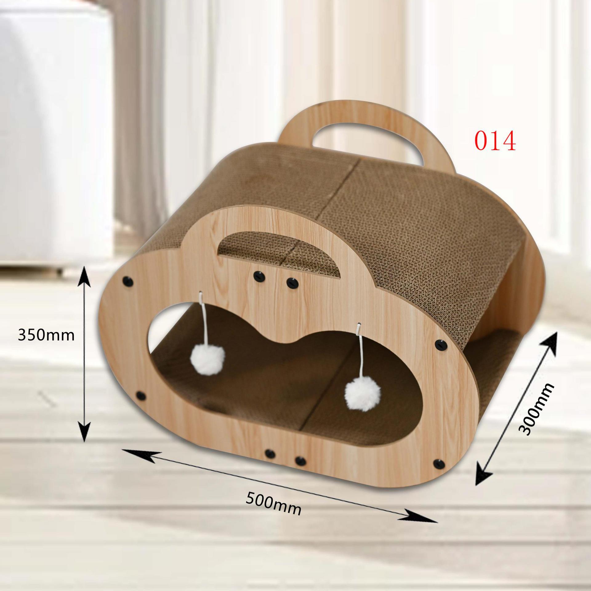 Новая кошачья царапка, интегрированное гнездо, износостойкие обрезки, универсальный домик для котов, сборный картонный продукт