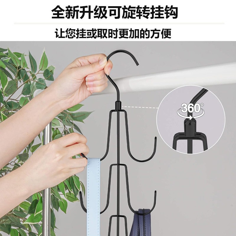 Amazon Hot Selling 360 ° Rotating Metal Hook Rack Multifunctional Handbag Tie Hardware Hanger Storage
