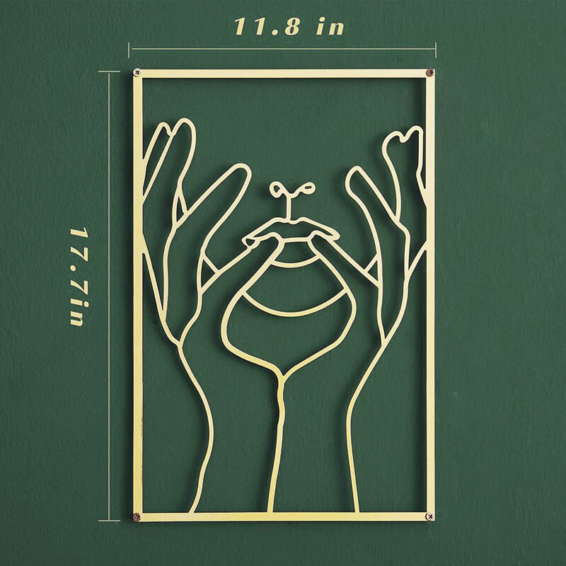 Art silhouette female body line pendant Golden iron wall hanging wall decorative painting wall stickers wholesale