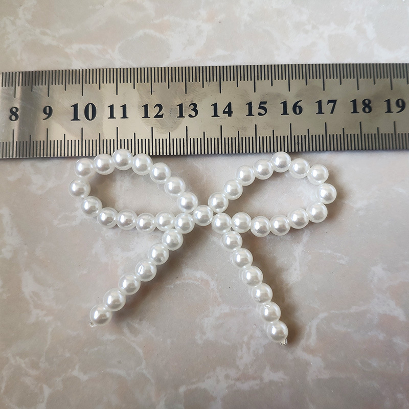 Handmade Beaded Women's Fresh White Bow Clothing Shoes and Hats Accessories Simple Hairpins Earrings