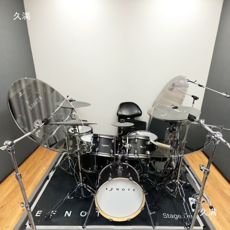 24inch Round Acrylic Drum Shield Drum Screen Soundproofing Panel to Prevent Cymbal Crossover Drum Room