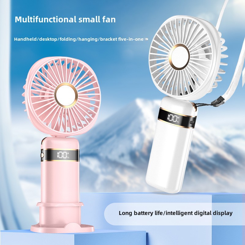 New hand-held small fan gift folding hanging neck type usb portable mini desktop small electric fan 