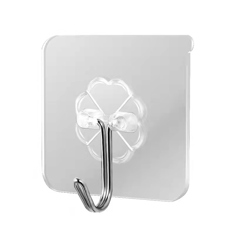 Transparent, Traceless, Punch-Free Hook, Sticky Hook, Strong Wall Door Behind Kitchen Bathroom Sticker, Clothes Hook, Kitchen Sticky Hook
