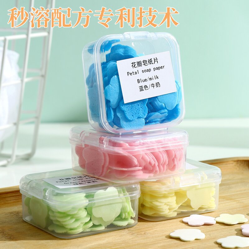 Disposable Soap Tablets Bacteriostatic Soap Paper Soap Tablets Outdoor Travel Portable Hand Washing Lasting Fragrance