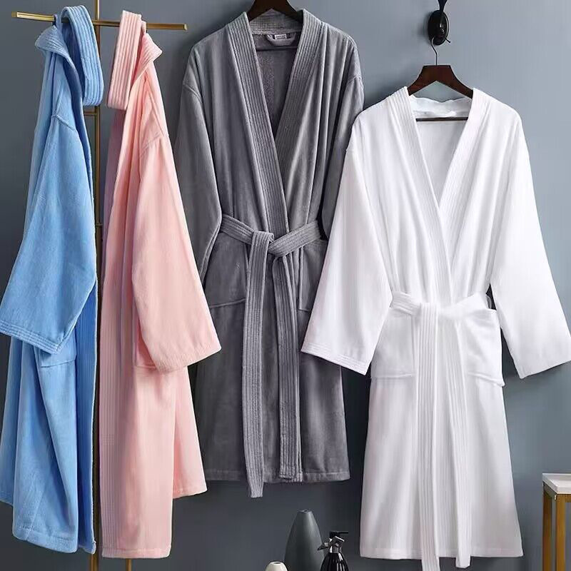 Hotel, Guesthouse, Postpartum Center, Pure Cotton Bathrobe, Absorbent Towel Material, Couple Men's and Women's All-Season Nightgown, Pajamas