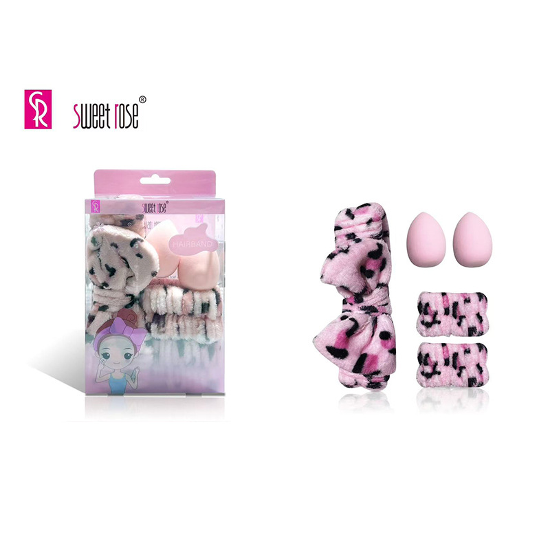 Bow Headband Hairband Set Facial Cleanser Finger Makeup Remover Double-Ended Silicone Mask Stick Tool Cross-Border Hot Sale