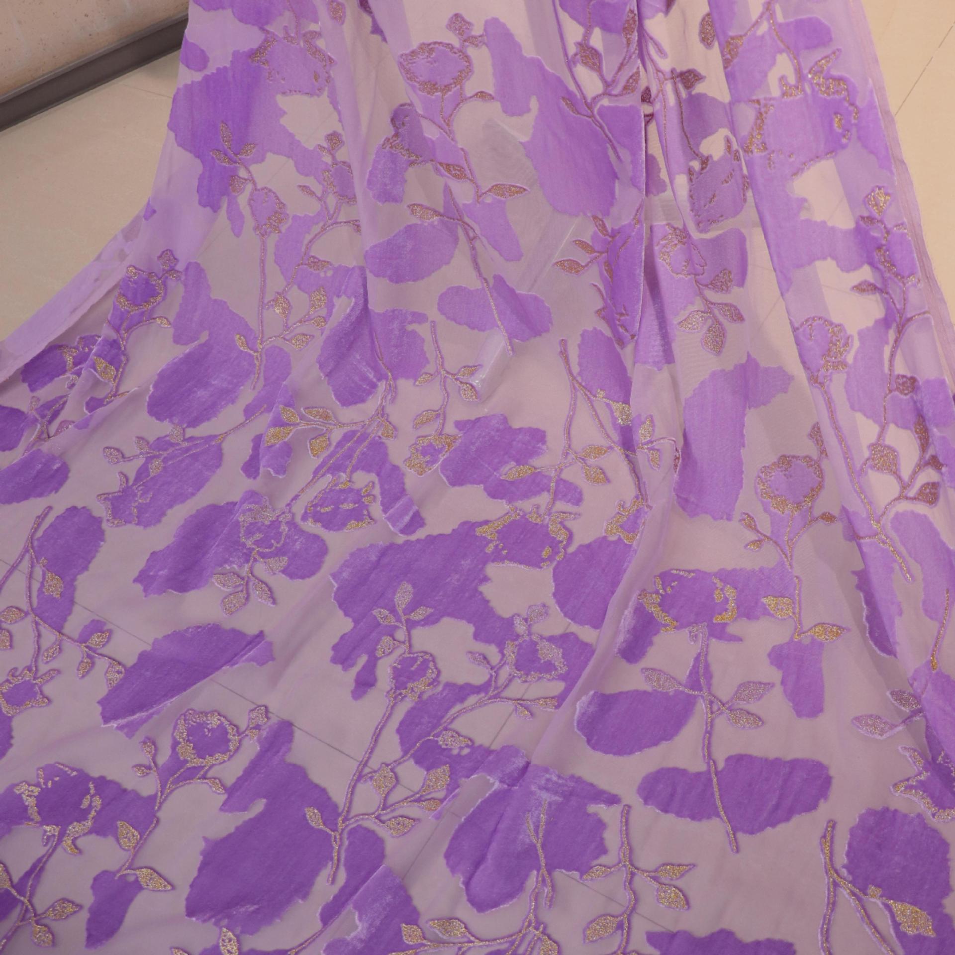 Woven velvet rotten flower brocade velvet printed gold fabric European and American women's nightgown dress cheongsam fabric wholesale