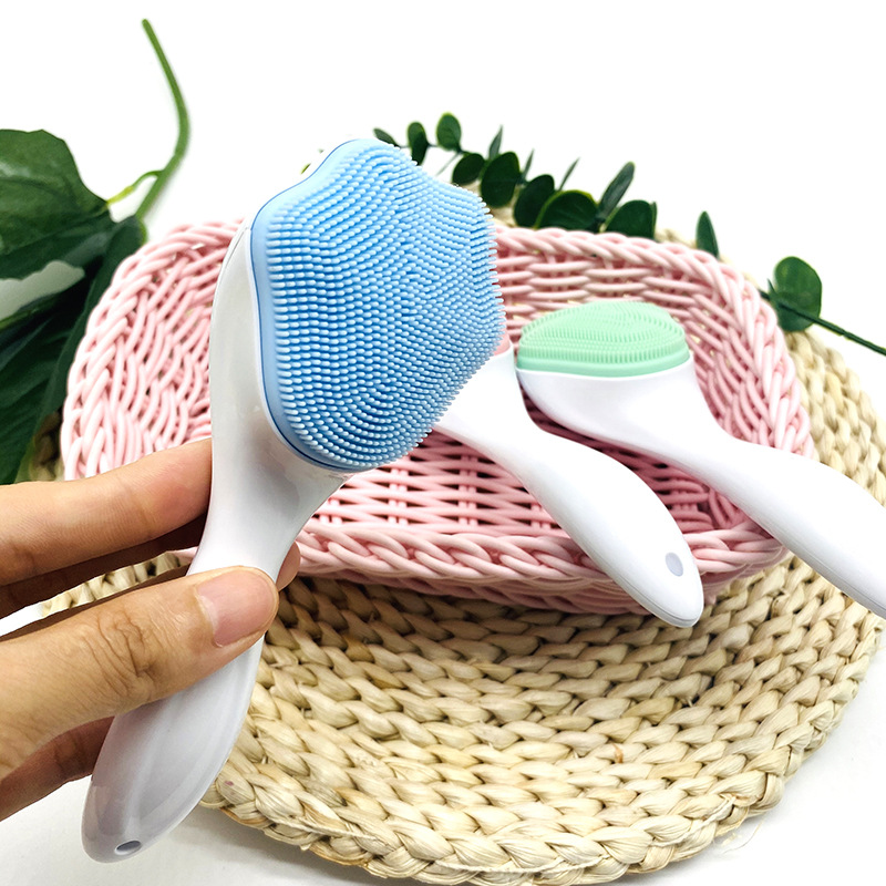 Silicone Soft-Bristled Face Wash Brush, Long-Handled Cat Claw Brush, Silicone Massage Facial Cleansing Brush, Cat Claw Face Wash Brush