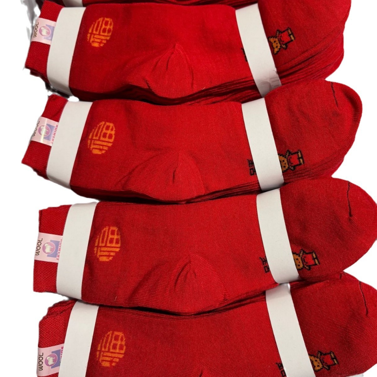 Zodiac Year Red Socks Men's Socks Long Red Socks New Year Men's and Women's Socks Stepping on Internet Celebrity Socks Villain Street Stall Socks Cheap Batch