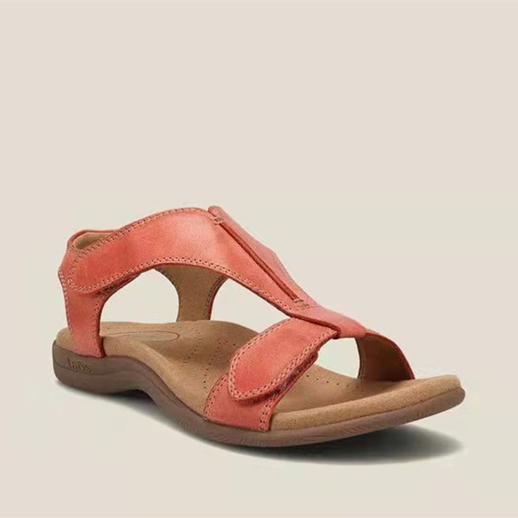 Foreign trade new spot sandals Amazon cross-border large size thick-soled wedge women's shoes Velcro buckle with fish mouth sandals