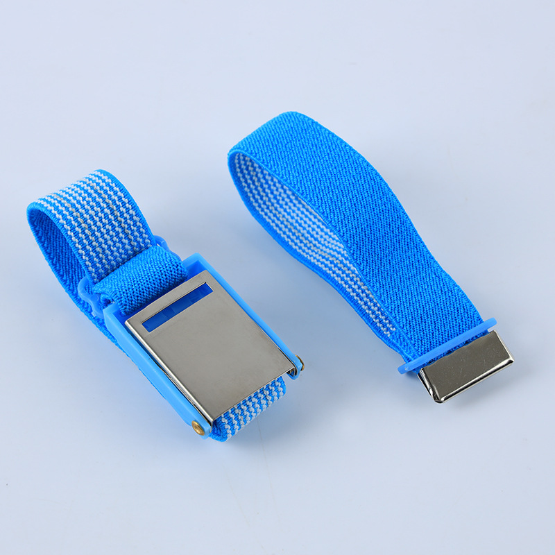 Anti-static cordless wrist strap factory assembly line dust-free workshop blue white yarn wireless anti-static bracelet production