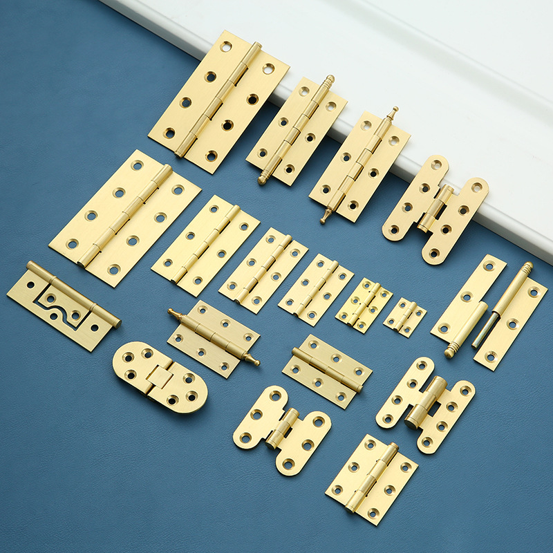 Spot brass hinge 1 inch 2 inch 3 inch flat hinge H copper hinge hinge cabinet door hardware accessories copper hinge