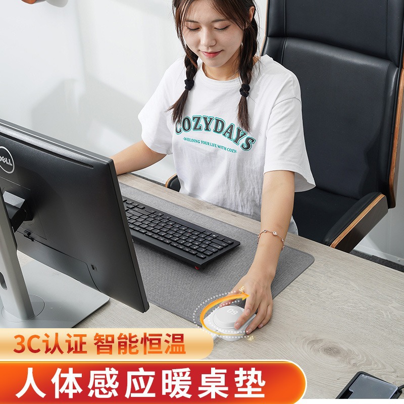 Cross-Border European Standard Mouse Heating Pad Large Desk Hand Warmer Desk Pad Student Writing Korean Standard Cotton and Linen Heating Pad
