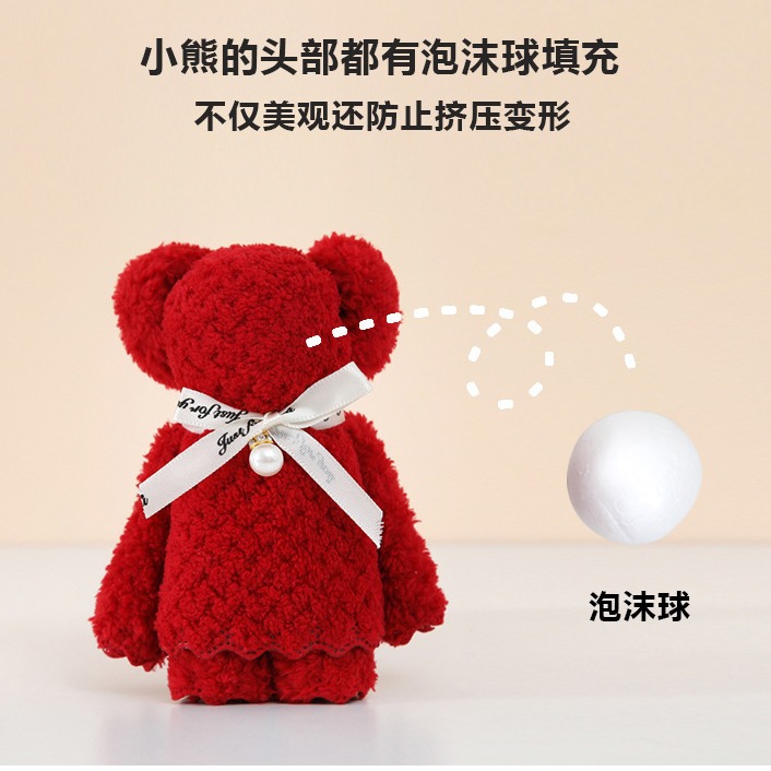 Coral velvet pineapple Plaid Pearl bear towel hand gift opening birthday return wedding wedding shop gift towel