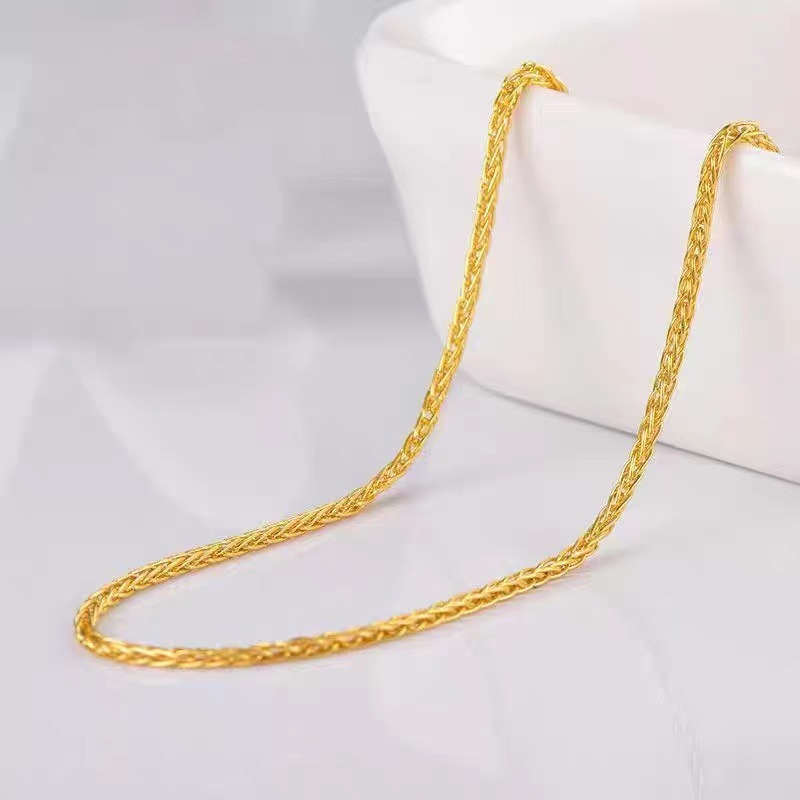 18K Gold Necklace Chopard Chain Au750 Gold Chain Simple and Versatile Women's Elegant Clavicle Chain Necklace Wholesale