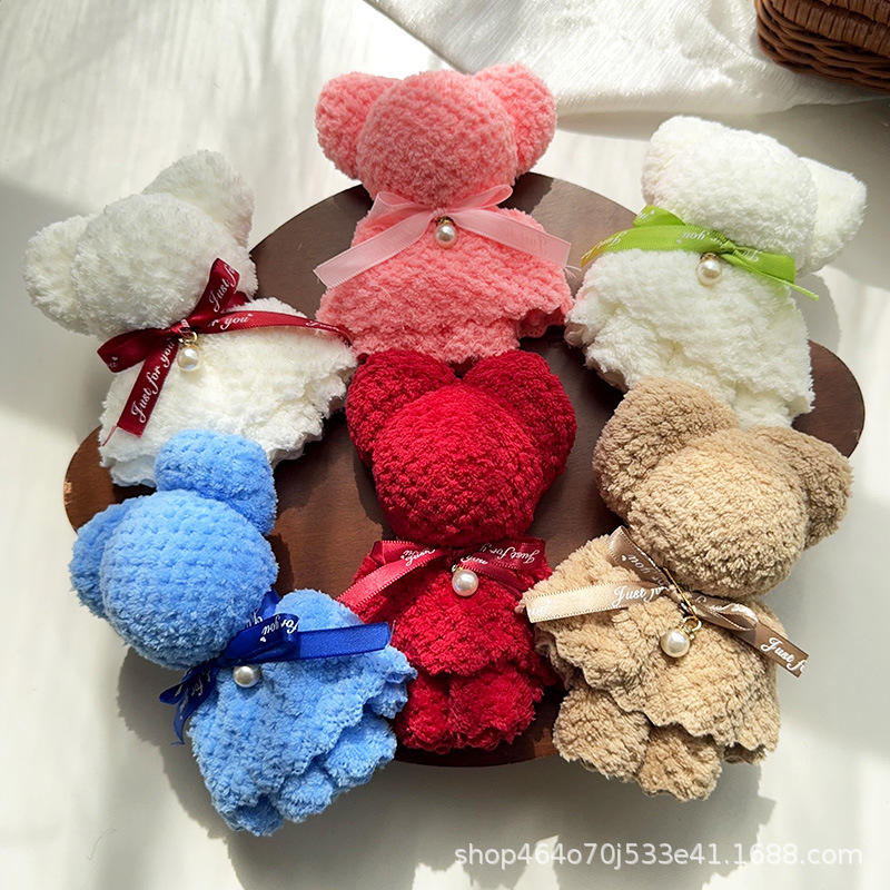 Полотенце с медведем в подарочной упаковке, свадебный подарок, день рождения, оптовая продажа маленьких подарков