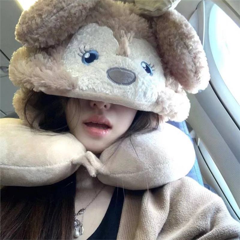 Шляпа Ширли Мэй, подушка U-образной формы, для путешествий на самолете и высокоскоростном поезде, защитник шеи для женщин, для поездок осенью и зимой