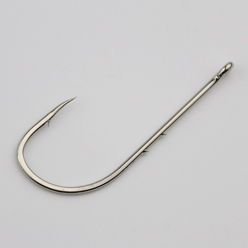 Sea Hook with Double Barbed Long Handle Fish Hook Tube with Hole Sea Fishing Hook Bulk High Carbon Steel Barbed Crooked Mouth Lure Fish Hook