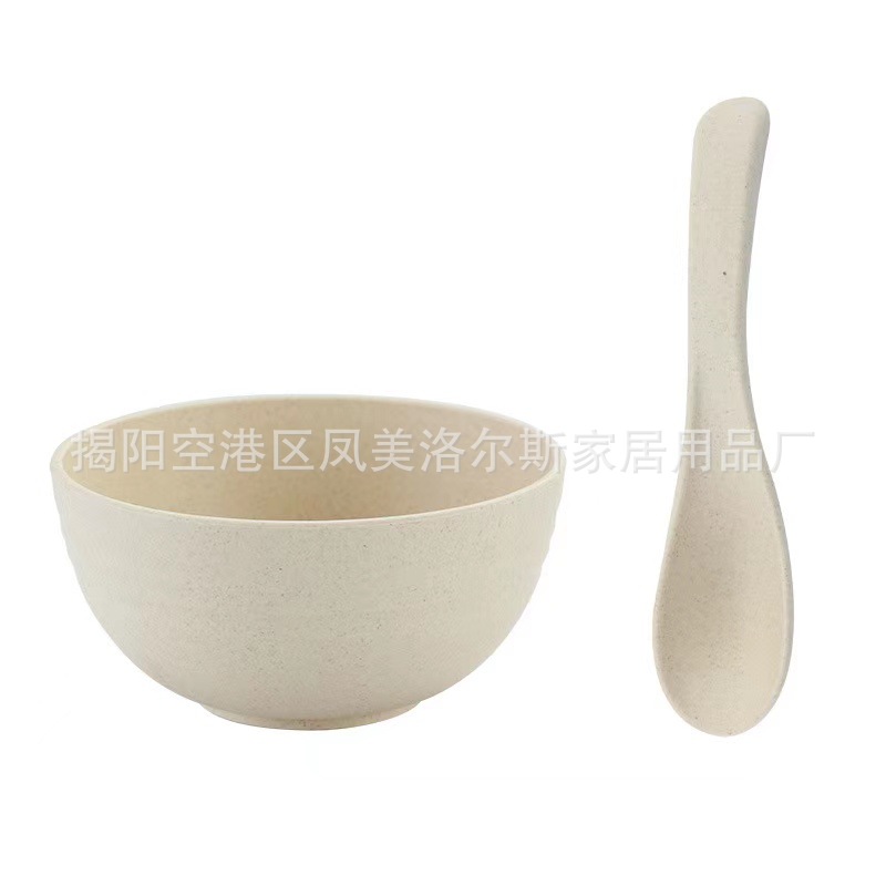 Wheat straw Rice Bowl round bowl soup bowl children's bowl drop-resistant plastic bowl tableware suit Mini small Bowl factory wholesale
