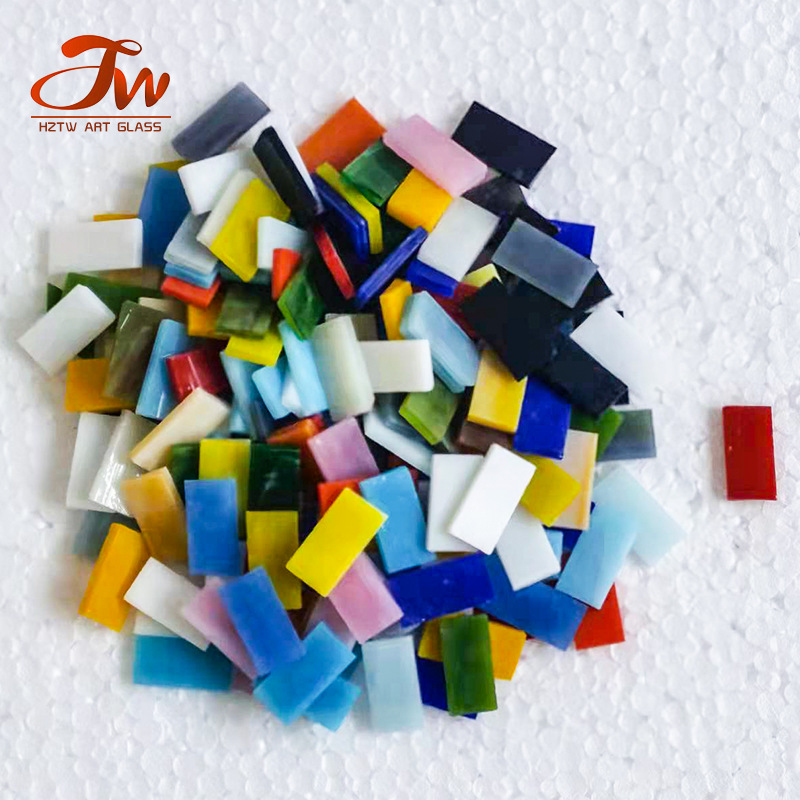 Square prismatic triangle rectangle colored glass mosaic Mica glass mosaic suit mosaic