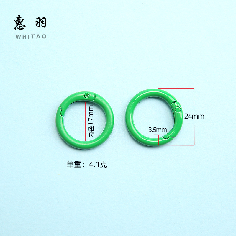 in stock Supply Color Baking Paint Zinc Alloy Spring Ring Small Round Hanging Buckle Pendant Keychain Accessories Color Spring Buckle