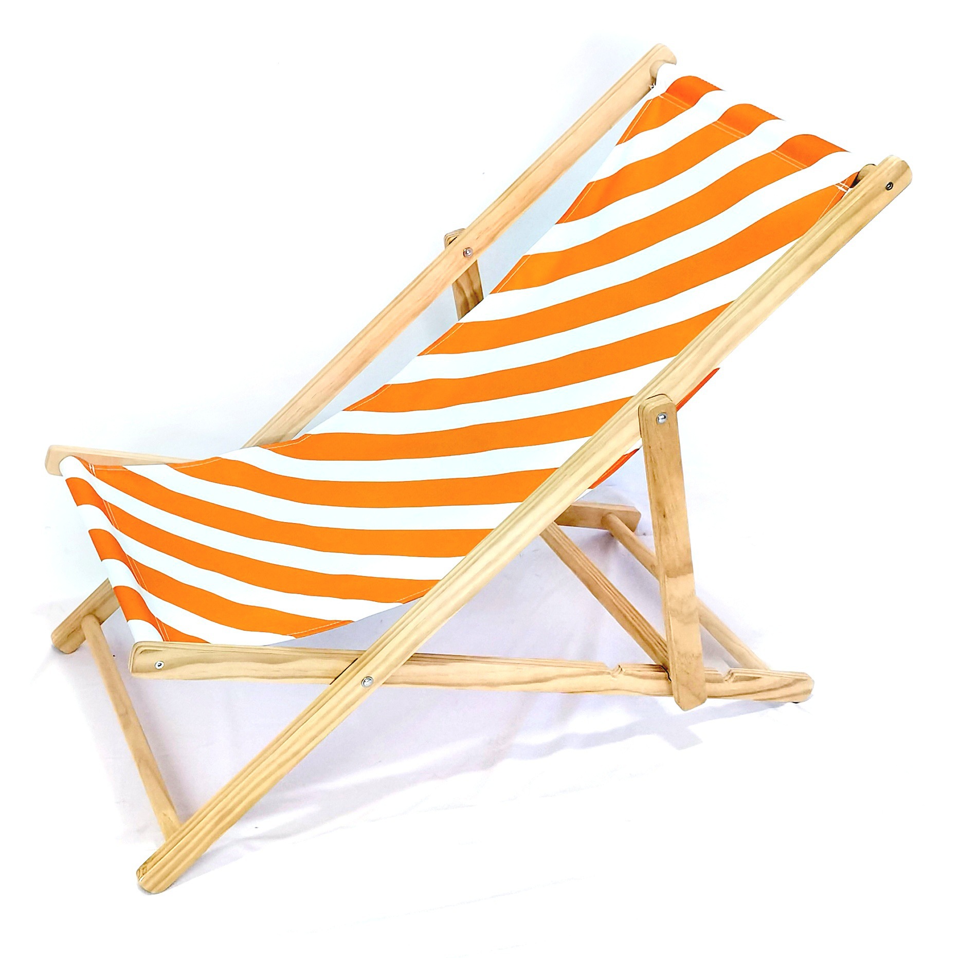 Solid Wood Beach Chair Wooden Outdoor Reclining Chair Adjustable Lunch Rest Chair Folding Chair Portable Camping Recliner